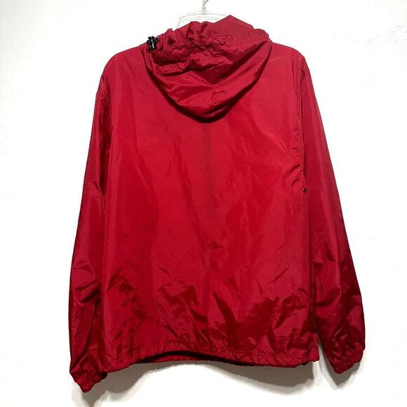 Vintage Disney World Windbreaker Half Zip Rain Jacket Packable Hood Red sz Small - Picture 8 of 8